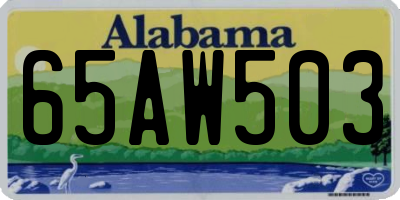 AL license plate 65AW503