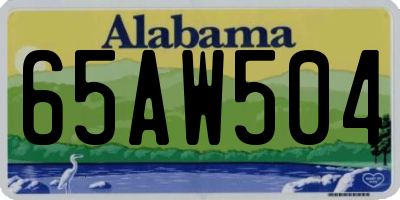 AL license plate 65AW504