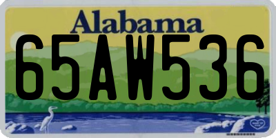 AL license plate 65AW536