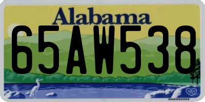 AL license plate 65AW538