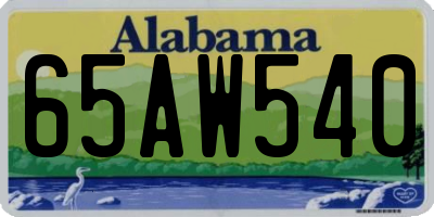 AL license plate 65AW540
