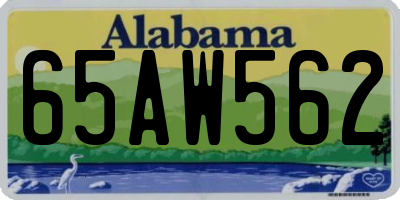 AL license plate 65AW562