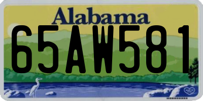 AL license plate 65AW581