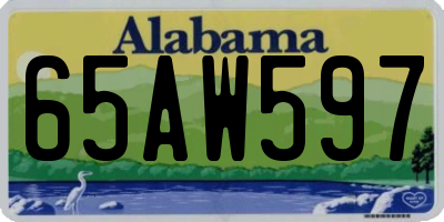 AL license plate 65AW597