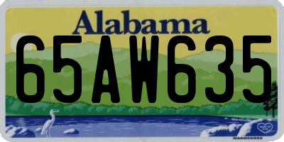 AL license plate 65AW635