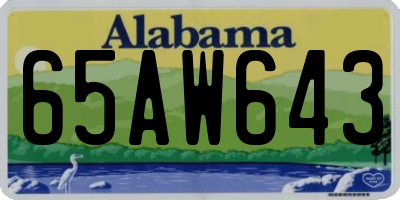 AL license plate 65AW643