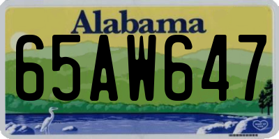AL license plate 65AW647