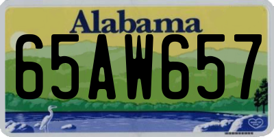 AL license plate 65AW657