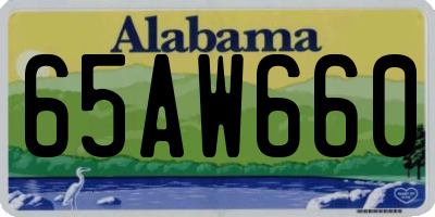 AL license plate 65AW660