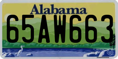 AL license plate 65AW663