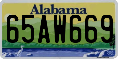 AL license plate 65AW669