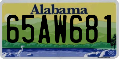 AL license plate 65AW681