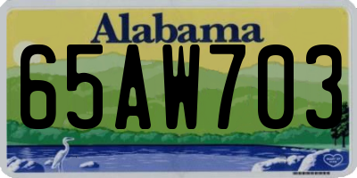 AL license plate 65AW703
