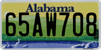 AL license plate 65AW708