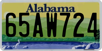AL license plate 65AW724