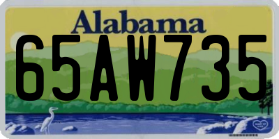 AL license plate 65AW735