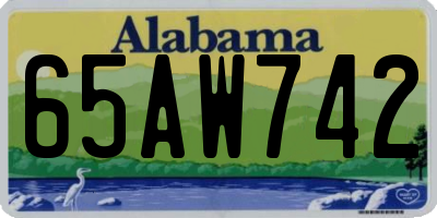 AL license plate 65AW742