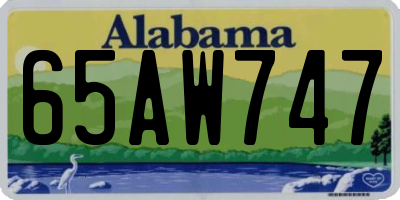AL license plate 65AW747