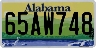 AL license plate 65AW748