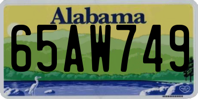 AL license plate 65AW749