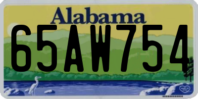 AL license plate 65AW754