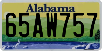AL license plate 65AW757