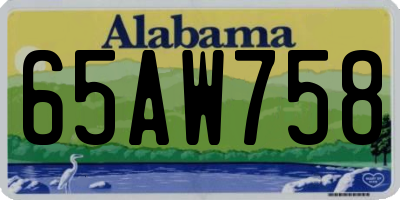 AL license plate 65AW758
