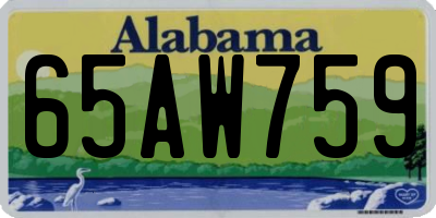 AL license plate 65AW759