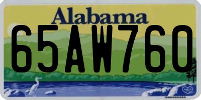 AL license plate 65AW760