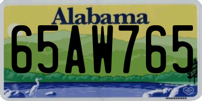 AL license plate 65AW765