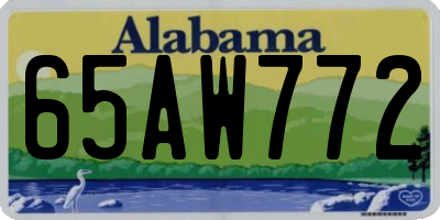 AL license plate 65AW772
