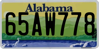 AL license plate 65AW778