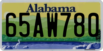 AL license plate 65AW780