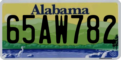 AL license plate 65AW782