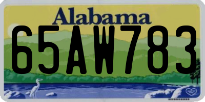 AL license plate 65AW783