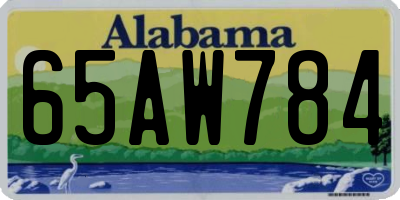 AL license plate 65AW784