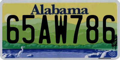 AL license plate 65AW786