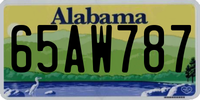 AL license plate 65AW787