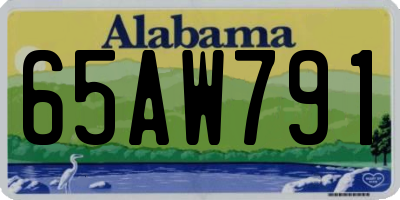 AL license plate 65AW791