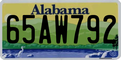 AL license plate 65AW792