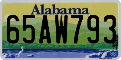 AL license plate 65AW793