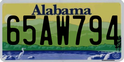 AL license plate 65AW794