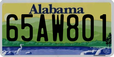AL license plate 65AW801