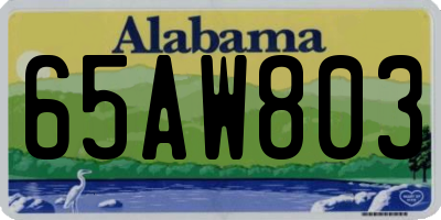 AL license plate 65AW803