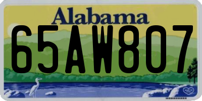 AL license plate 65AW807