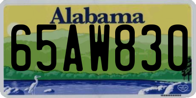 AL license plate 65AW830
