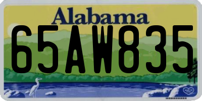 AL license plate 65AW835