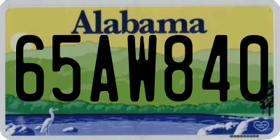 AL license plate 65AW840