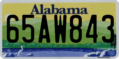 AL license plate 65AW843