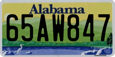 AL license plate 65AW847